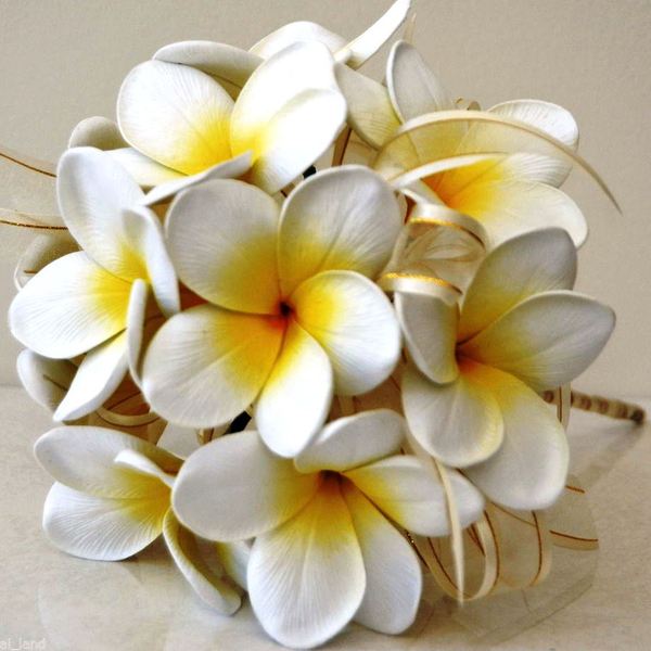 Real Touch Frangipani Flower Head