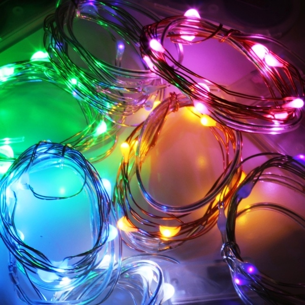 Micro led string lights store on bendable wire