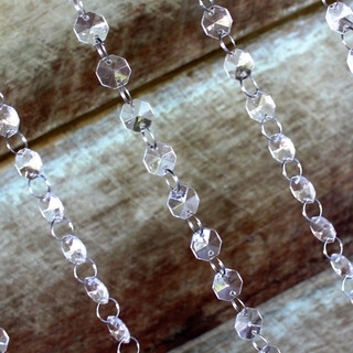 1.8m Acrylic Crystal Bead Garland - 10mm Octagon Beads